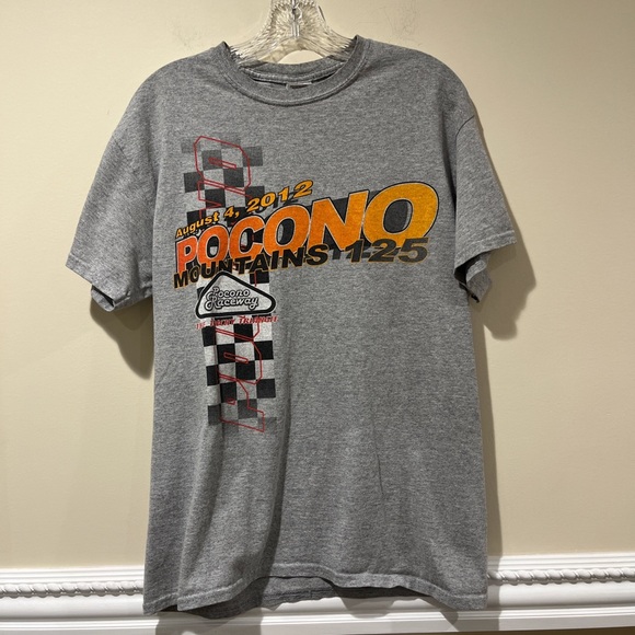 Mens Vintage Pocono Mountains 2012 Racing T-Shirt - Picture 1 of 4